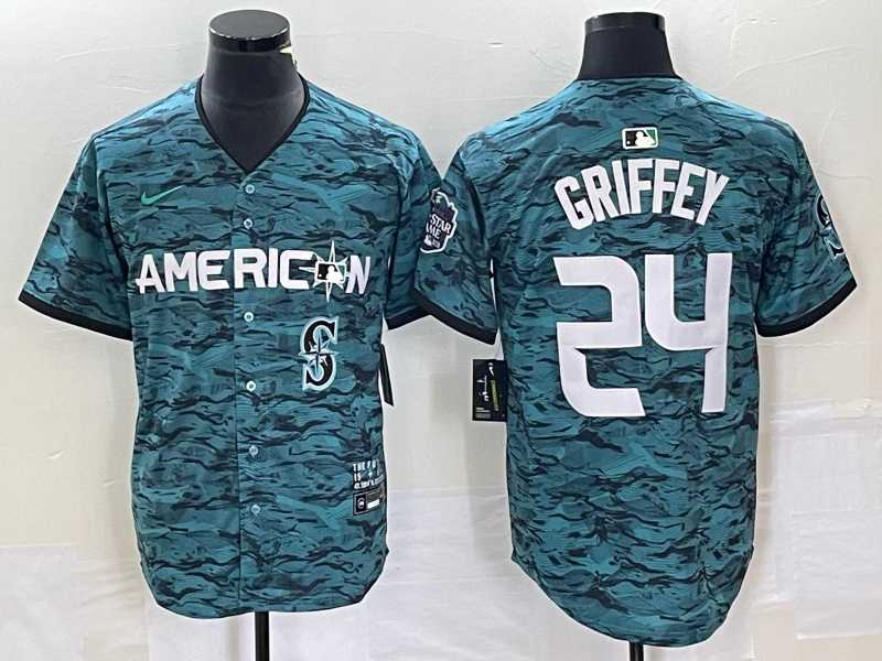 Mens Seattle Mariners #24 Ken Griffey Teal 2023 All Star Cool Base Stitched Jersey->seattle mariners->MLB Jersey